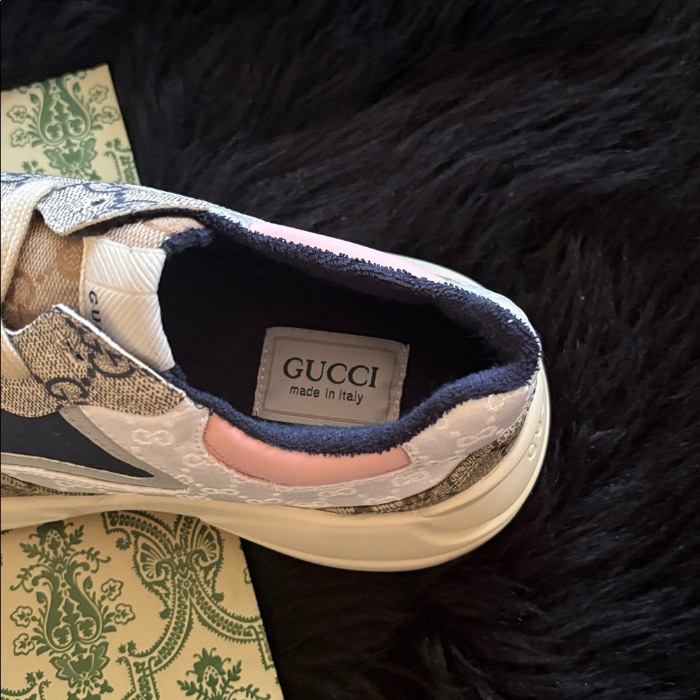 Gucci Pink, Gray and Navy Women's Chunky Sneakers - Picture 4 of 11